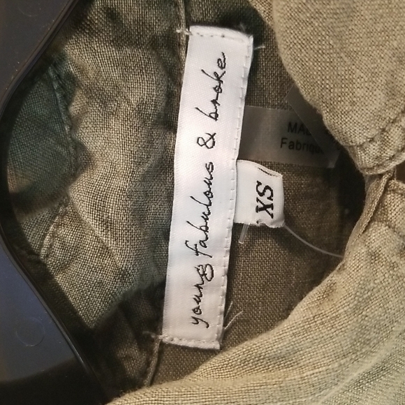 💕YOUNG FABULOUS & BROKE💕 River Raw Edge Romper Cadet Pigment Green XS NWT - Picture 8 of 10